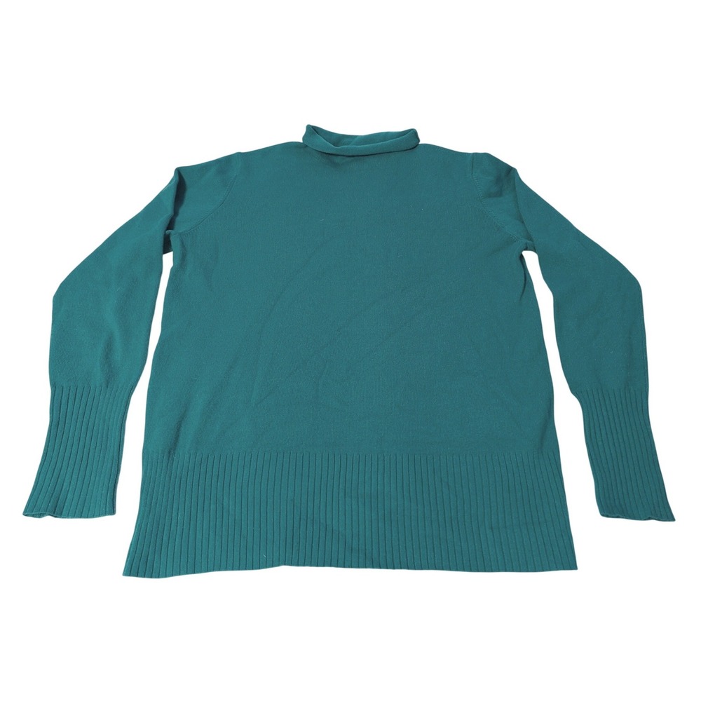 French Connection Mock Turtleneck Green Ribbed Knit‎ Sweater XL Pullover 78XZJ